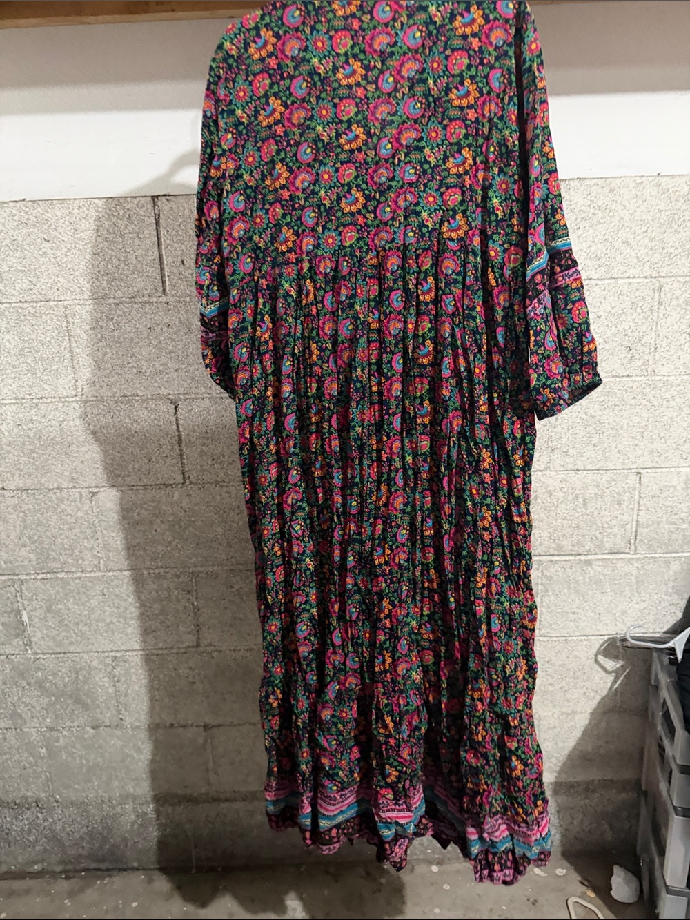 NATURAL LIFE Floral Boho Maxi Dress - Pink, Green & Black - Picture 3 of 3